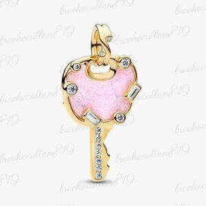 Pandora Opalescent Pink Love Key Large Dangle Charm